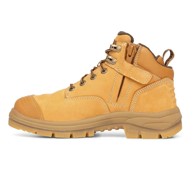 Boot - Lace Up/Zip Side Safety 130mm Oliver AT55 Nubuck Scuff Cap PU ...
